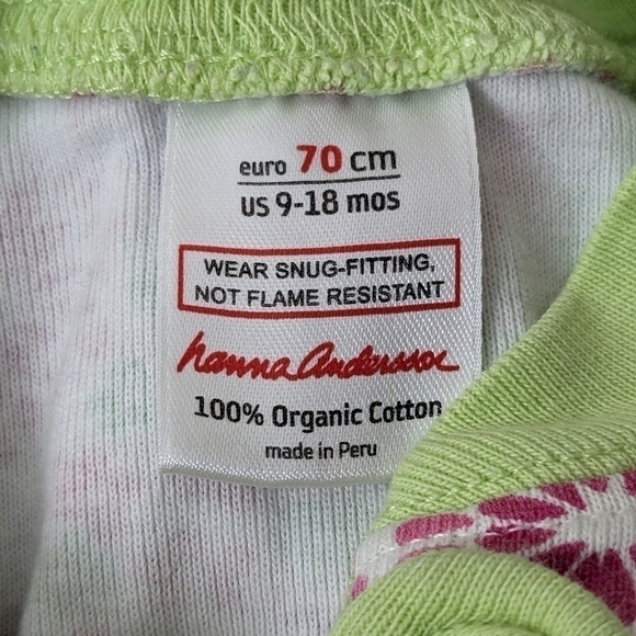 Hanna Andersson Footless Flower Floral PJ Pajama 70 9-18m - Picture 3 of 3